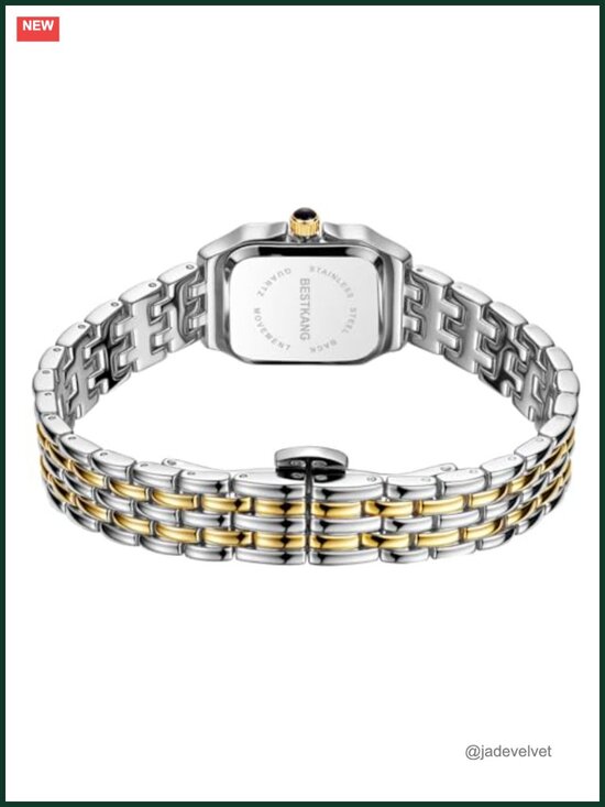 Vintage Square Luxury Watch Women Quartz Roman Numerals Two-Tone Stainless Steel main image 6
